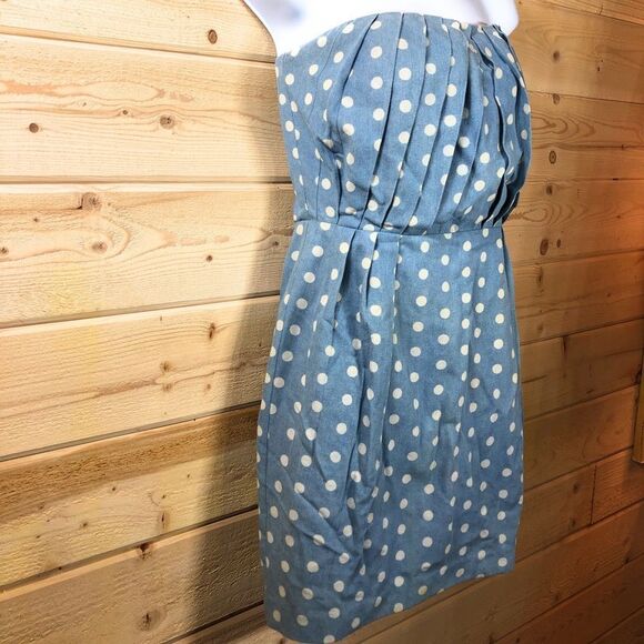 Line & Dot Strapless Polka Dot Denim Dress - Picture 3 of 7